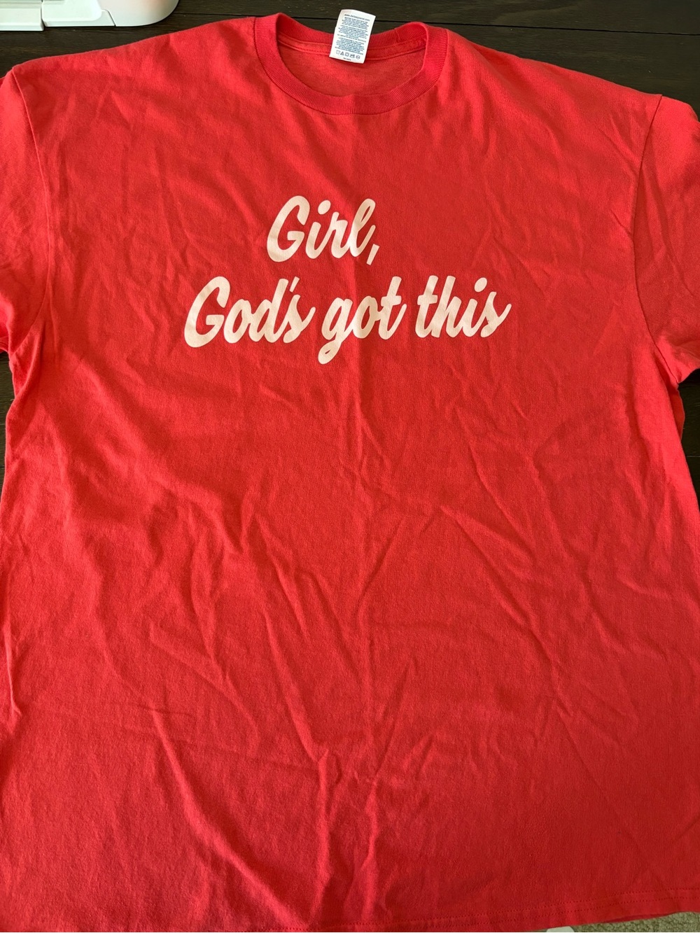 Vintage 90s Girl, Gods Got This Tshirt Womens Size 2XL Pink Red Religious Tee